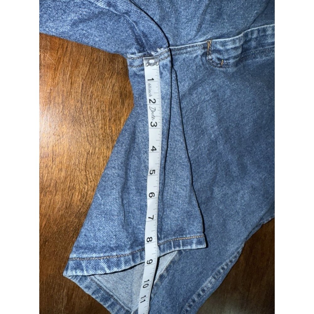 Men's Wrangler Hero Originals Shorts Blue Denim 40 Cotton Y2k 5 Pocket Vintage - Picture 6 of 9